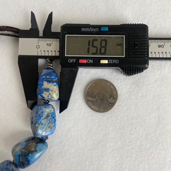 BARSE Sterling Silver 925 Lapis & Sodalite Beaded 4 Strand Leather Necklace 25" - Picture 15 of 16